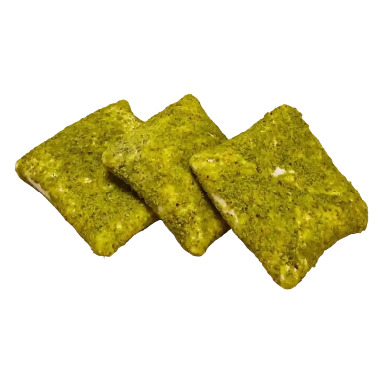 Powdered Pistachio Coated Chocolate Muska Turkish Delight It is prepared using traditional methods, with fresh and high quality ingredients.Contains no additives.